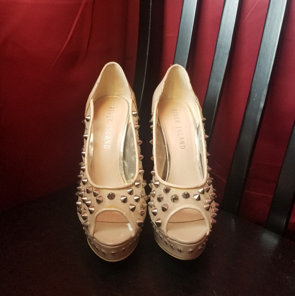 🥿*2/$15* 👠 Nude Open Toe Stilettos